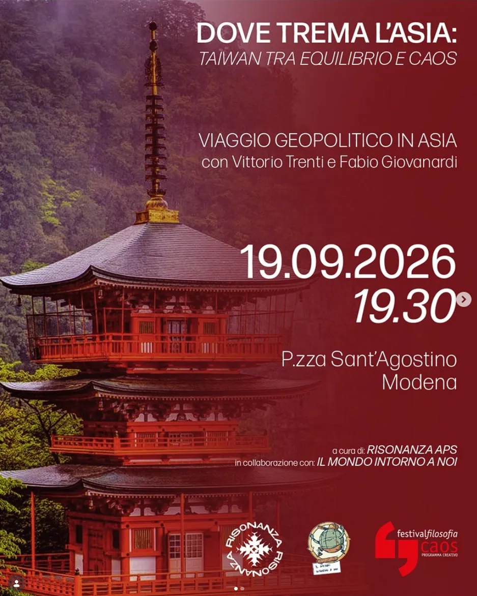 Locandina: Taiwan tra equilibrio e caos al festivalfilosofia di Modena